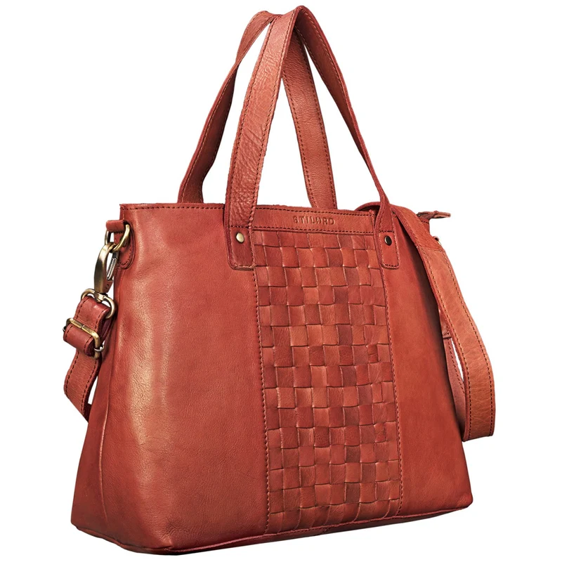 Mara Elegante Handtasche geflochten Echtleder für Damen