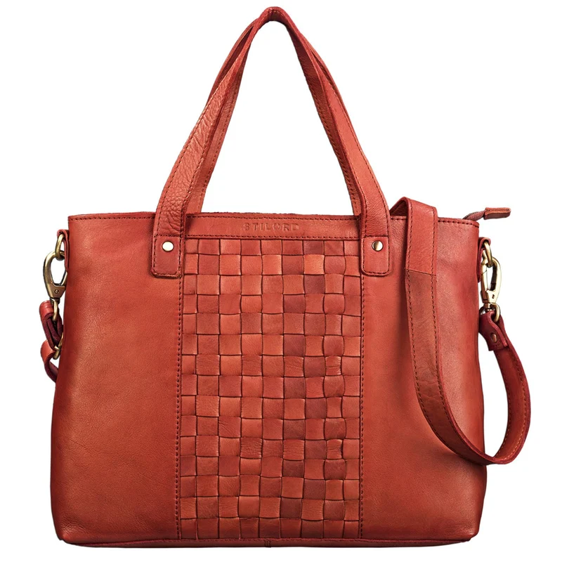 Mara Elegante Handtasche geflochten Echtleder für Damen