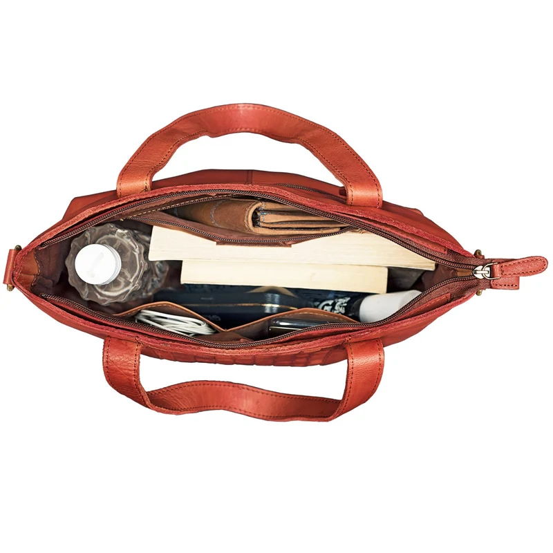 Mara Elegante Handtasche geflochten Echtleder für Damen