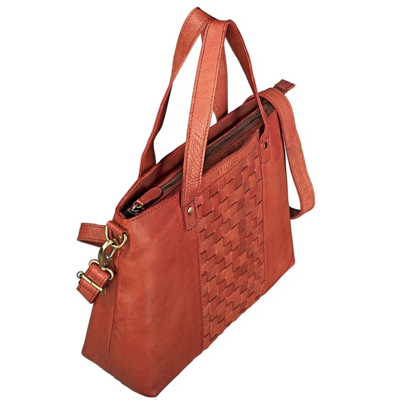 Mara Elegante Handtasche geflochten Echtleder für Damen