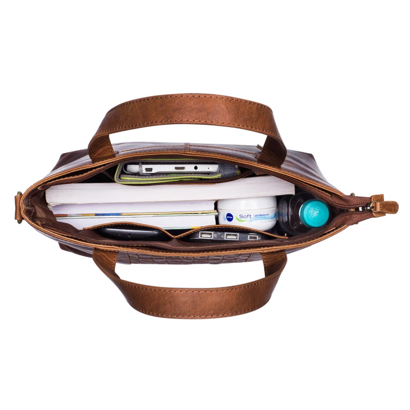 Mara Elegante Handtasche geflochten Echtleder für Damen