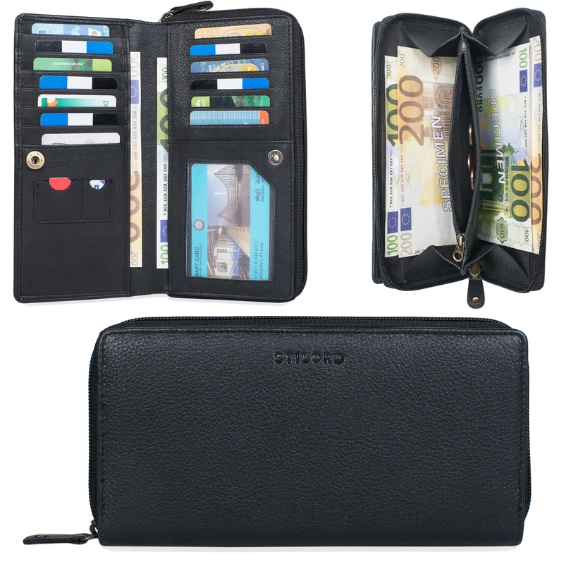 "Dana" Damen Geldbörse lang Leder anti RFID NFC