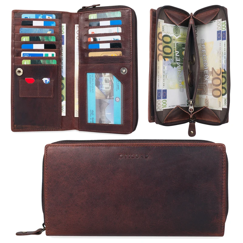 "Dana" Damen Geldbörse lang Leder anti RFID NFC