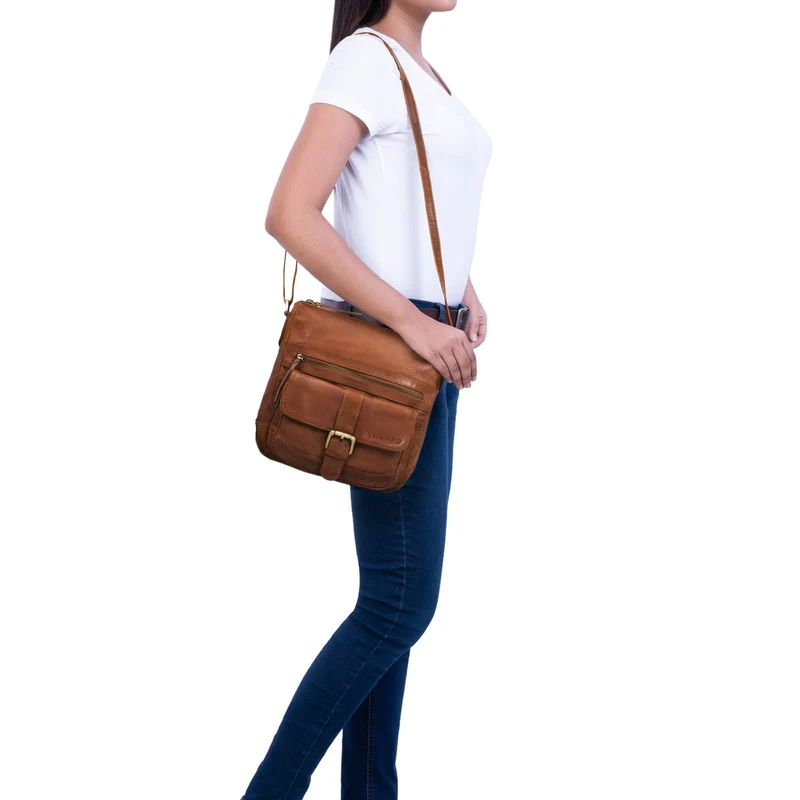 "Louise" Vintage Umhängetasche Leder Damen