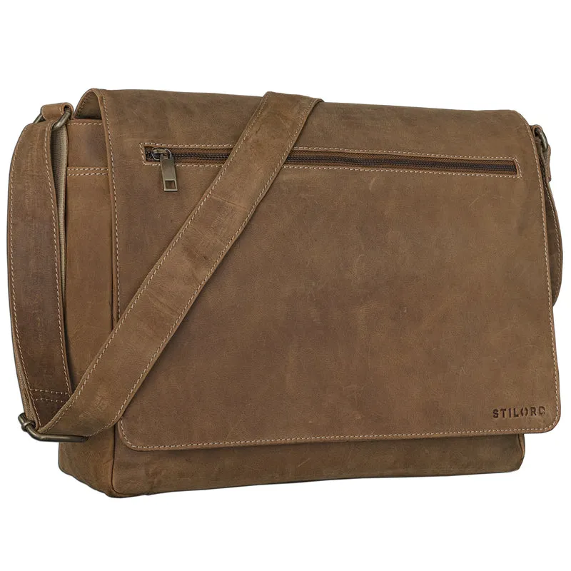 "Phil" Ledertasche Herren Umhängetasche Laptop