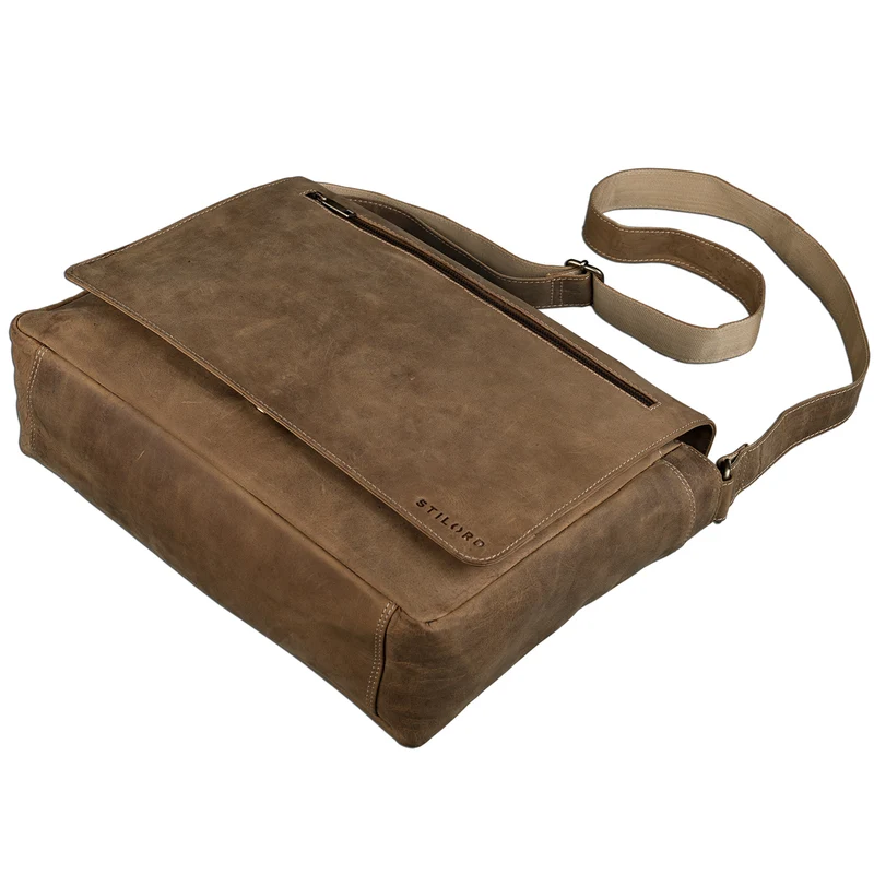 "Phil" Ledertasche Herren Umhängetasche Laptop