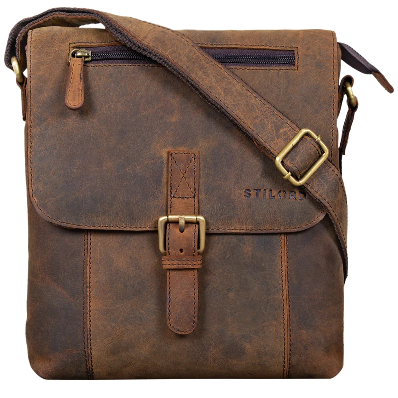 "Matthias" Herren Umhängetasche Leder Vintage