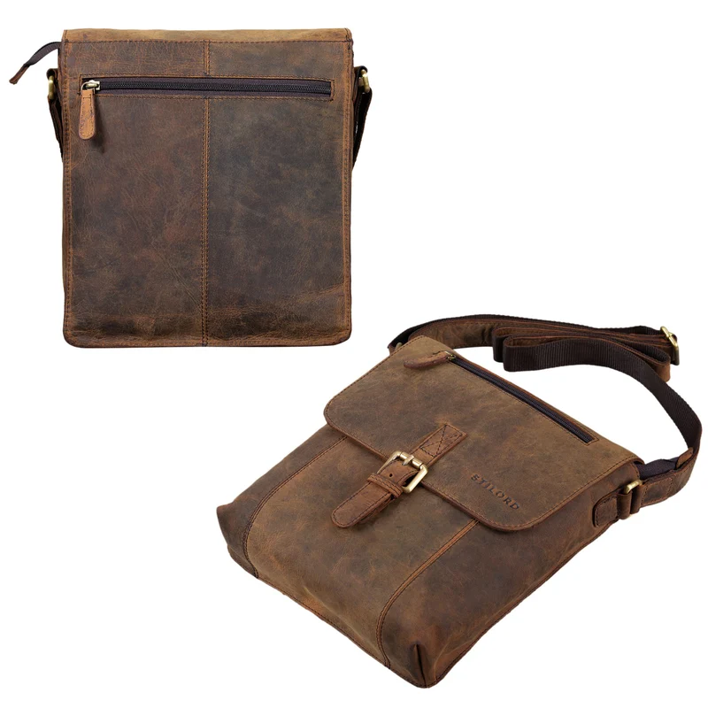 "Matthias" Herren Umhängetasche Leder Vintage