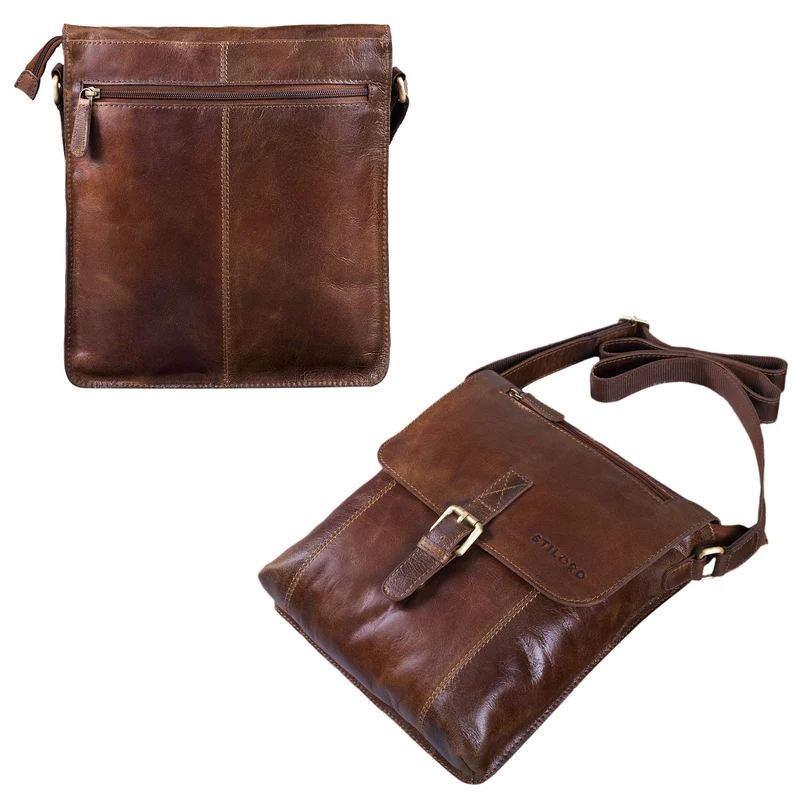 "Matthias" Herren Umhängetasche Leder Vintage