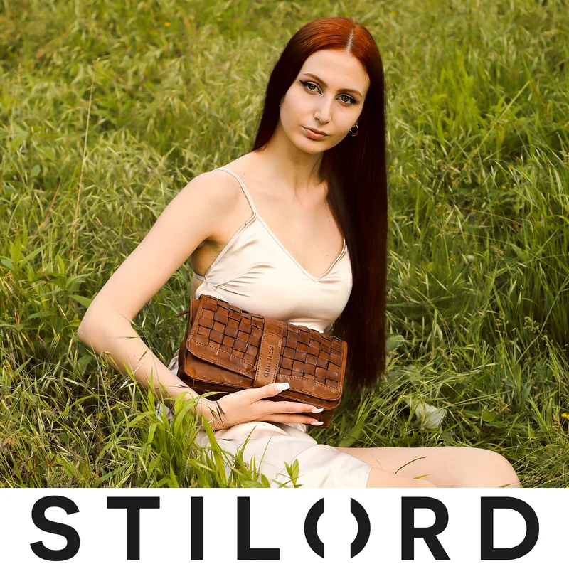 "Ella" Handtasche Leder Damen geflochten