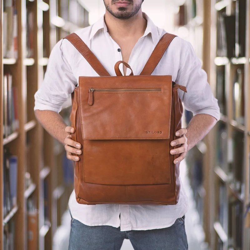 "Maurice" Rucksack Vintage Leder Damen Herren