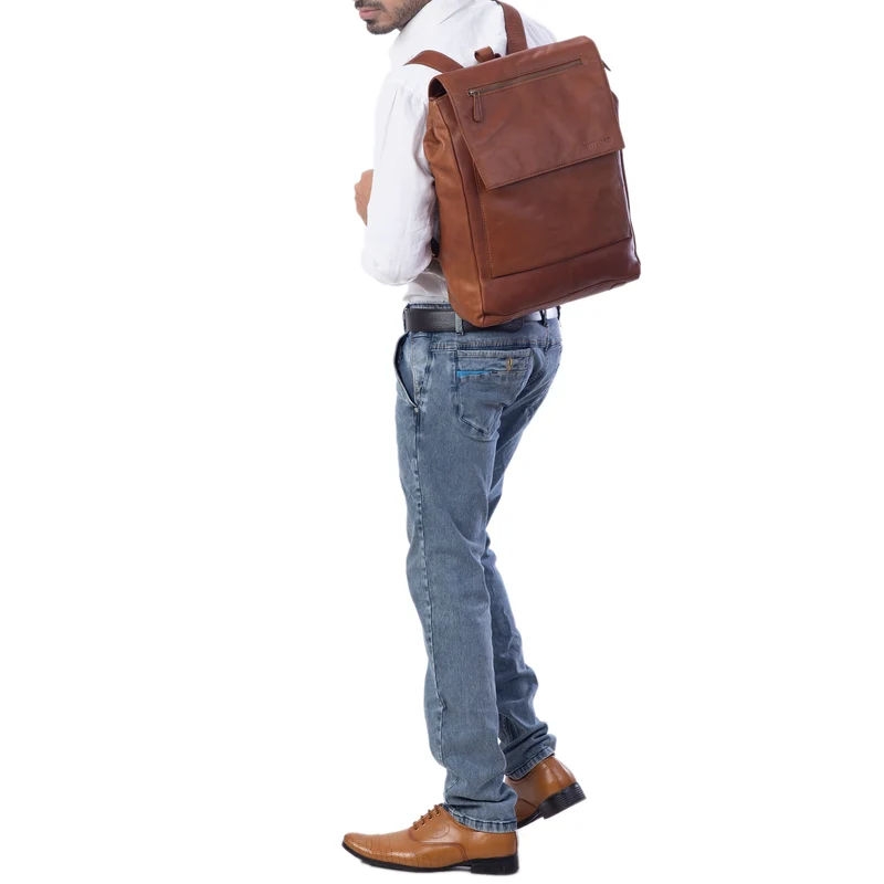 "Maurice" Rucksack Vintage Leder Damen Herren