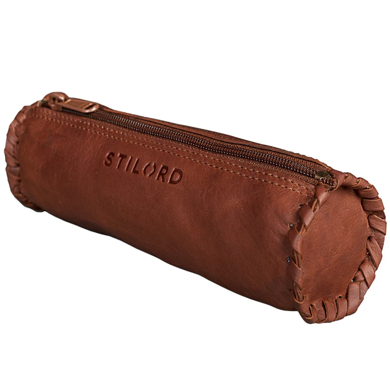 Federmappe Rolle Leder rund Etui
