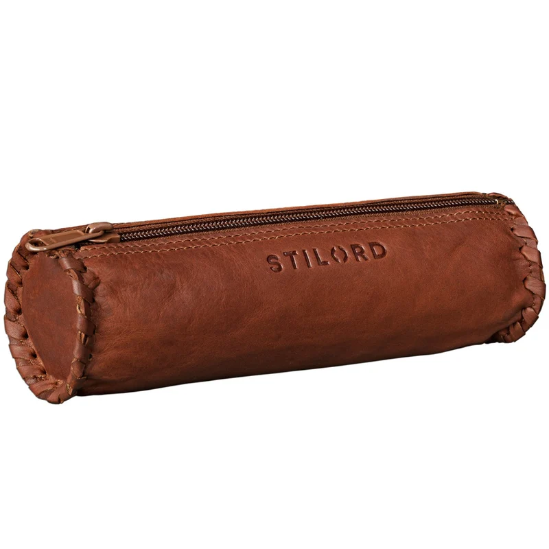 Federmappe Rolle Leder rund Etui