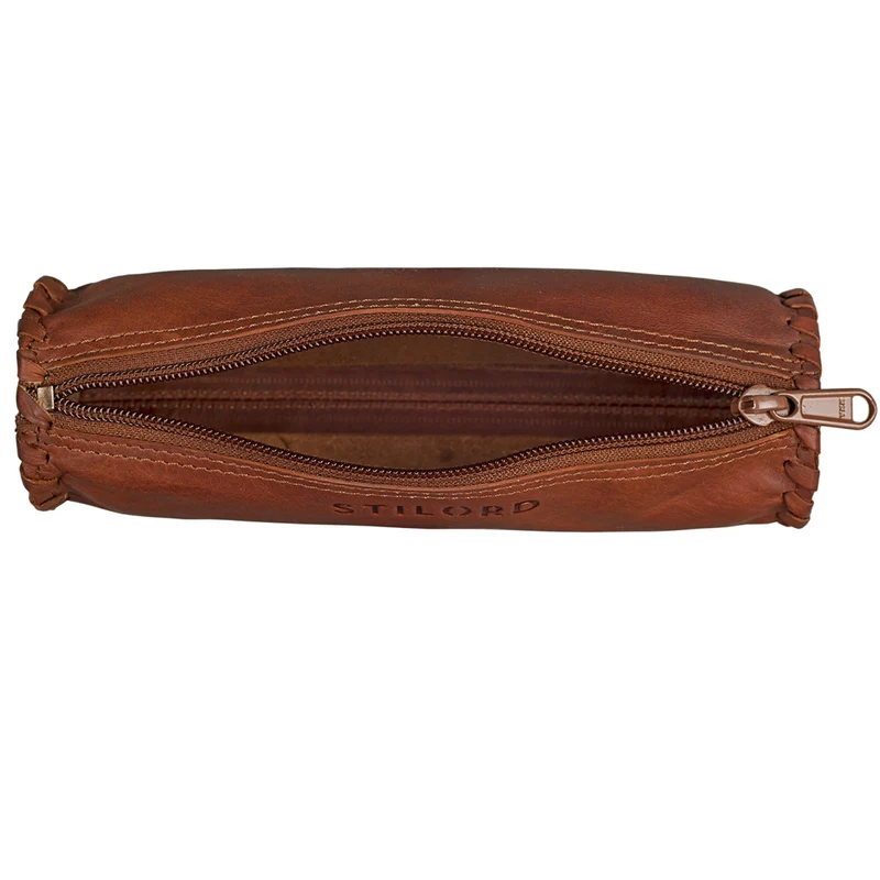 Federmappe Rolle Leder rund Etui