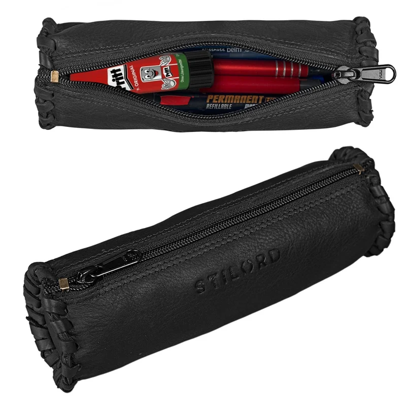 Federmappe Rolle Leder rund Etui