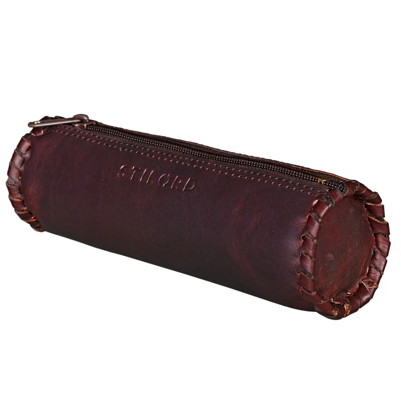 Federmappe Rolle Leder rund Etui