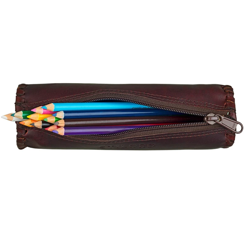 Federmappe Rolle Leder rund Etui