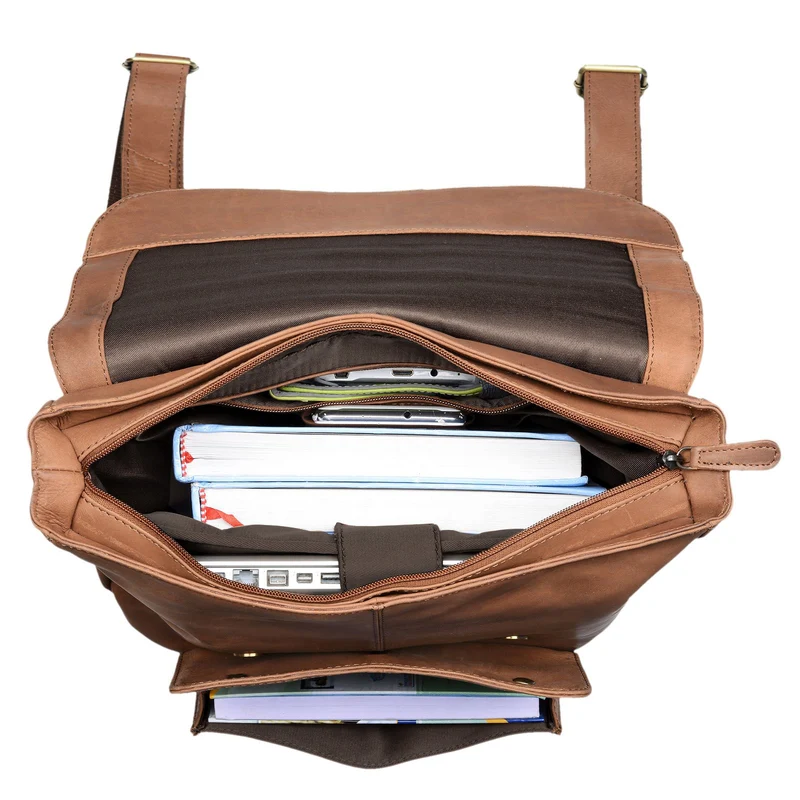 "Manila" Vintage Leder Rucksack Damen Herren mit Laptopfach 15 16"