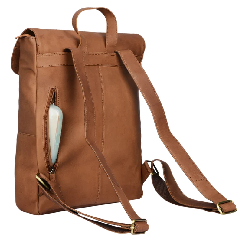 "Manila" Vintage Leder Rucksack Damen Herren mit Laptopfach 15 16"