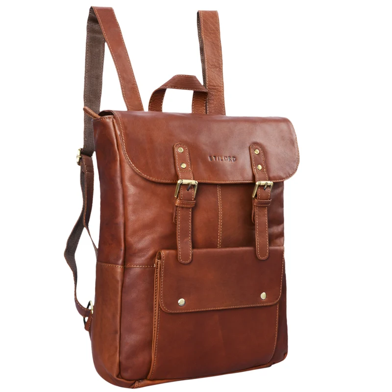 "Manila" Vintage Leder Rucksack Damen Herren mit Laptopfach 15 16"