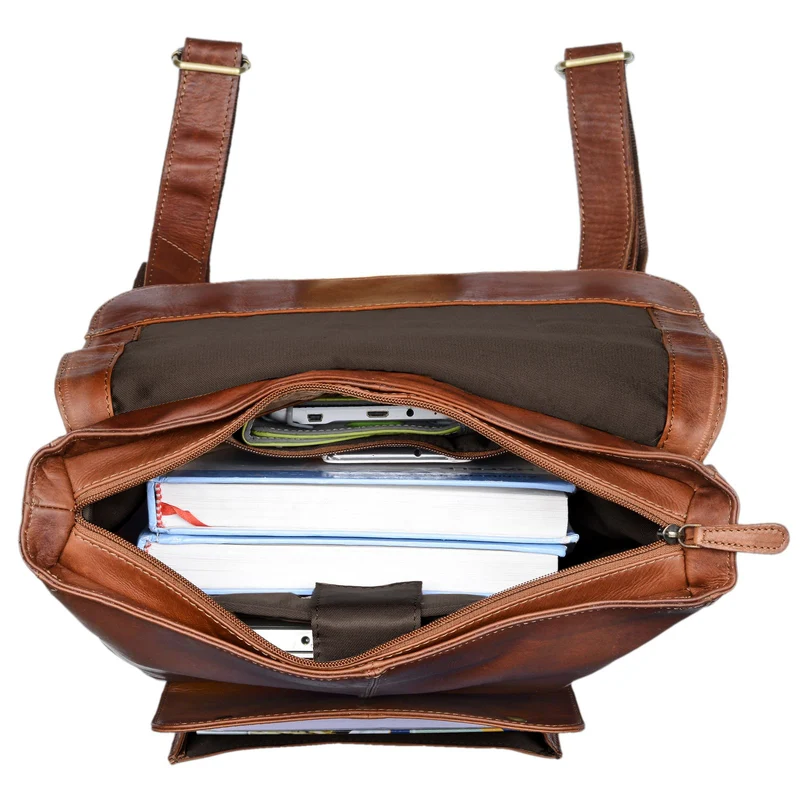 "Manila" Vintage Leder Rucksack Damen Herren mit Laptopfach 15 16"
