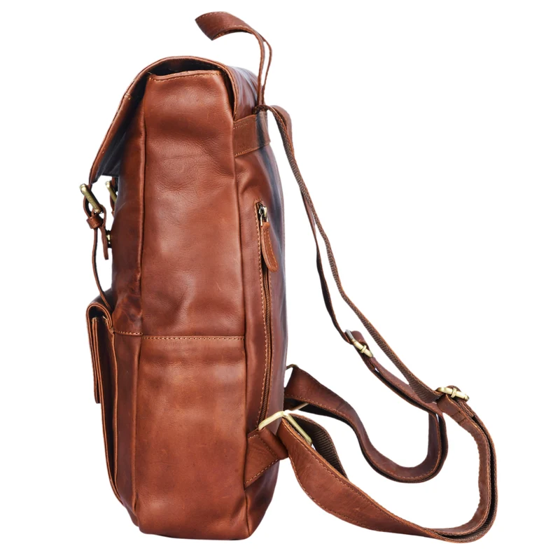 "Manila" Vintage Leder Rucksack Damen Herren mit Laptopfach 15 16"