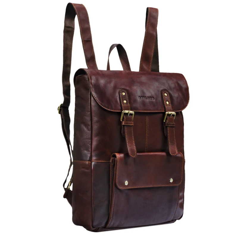 "Manila" Vintage Leder Rucksack Damen Herren mit Laptopfach 15 16"