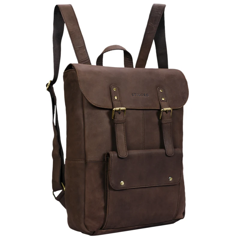 "Manila" Vintage Leder Rucksack Damen Herren mit Laptopfach 15 16"