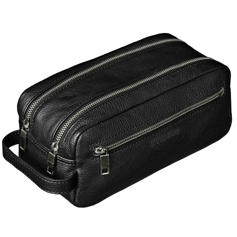 "Kurt" Kulturtasche Leder Kulturbeutel mit Henkel