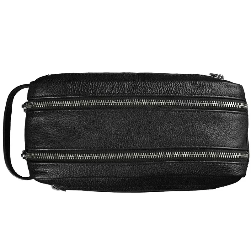 "Kurt" Kulturtasche Leder Kulturbeutel mit Henkel