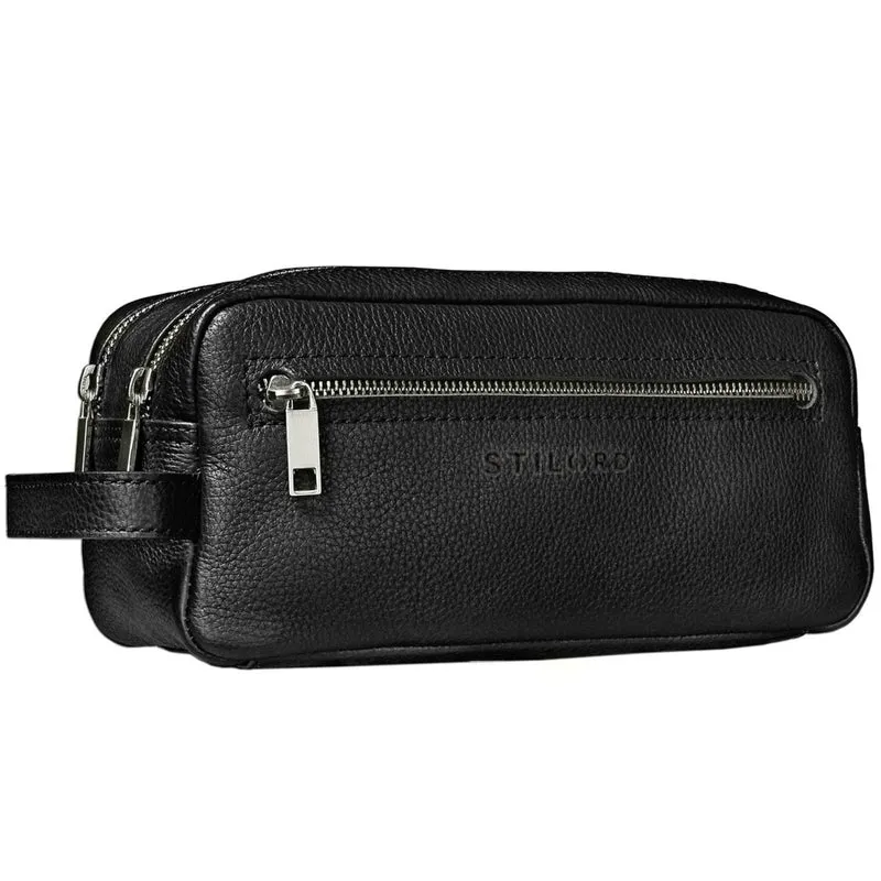 "Kurt" Kulturtasche Leder Kulturbeutel mit Henkel