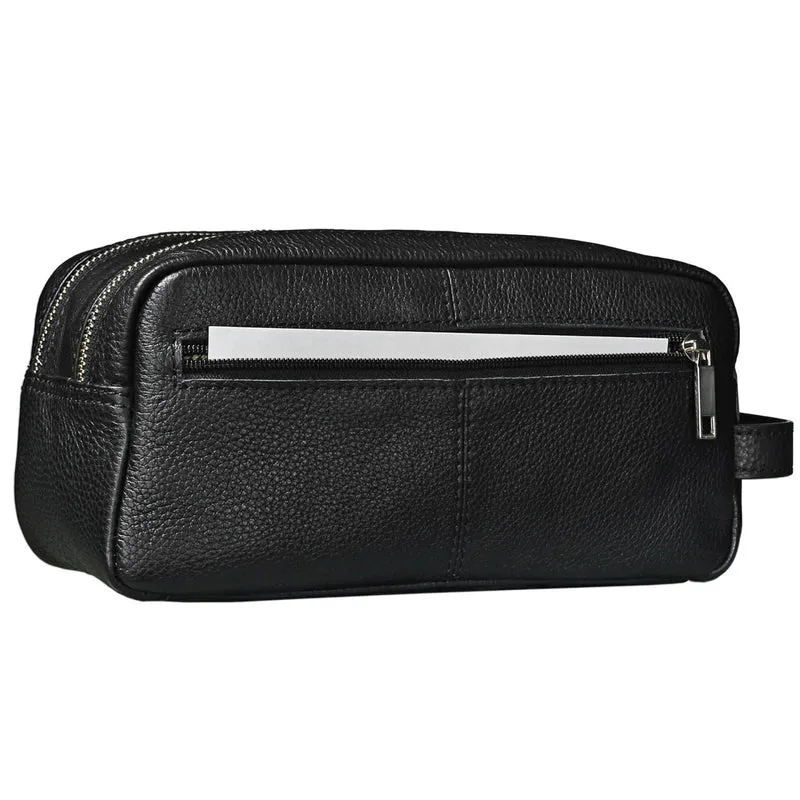 "Kurt" Kulturtasche Leder Kulturbeutel mit Henkel
