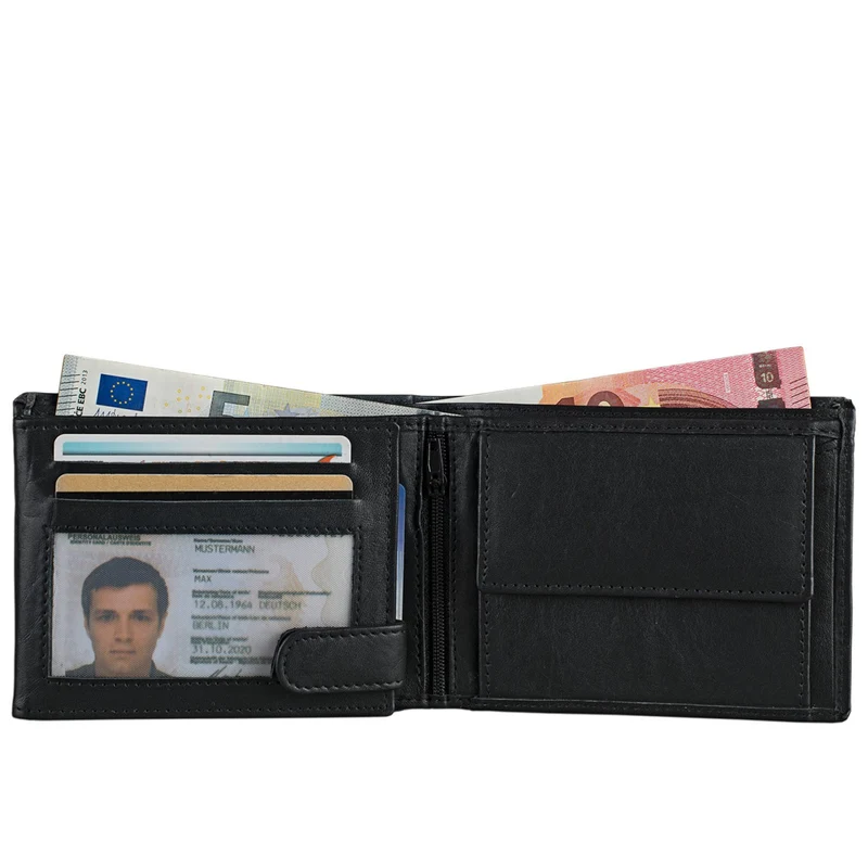 Ledergeldbörse Herren Portemonnaie 10 x EC Leder