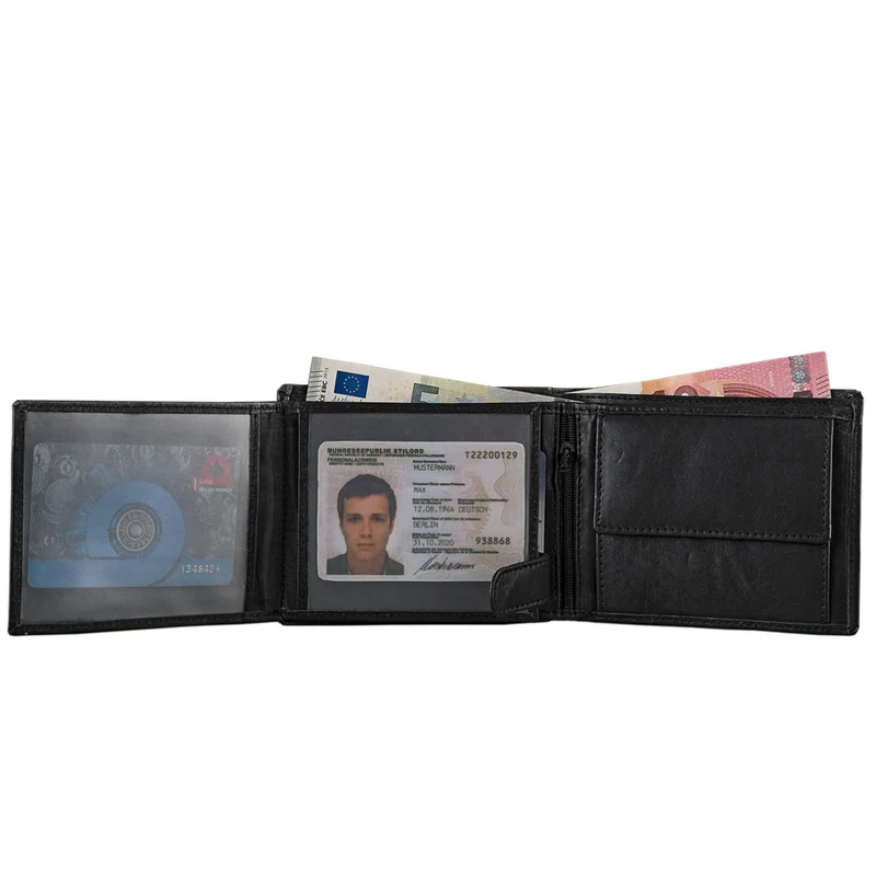 Ledergeldbörse Herren Portemonnaie 10 x EC Leder