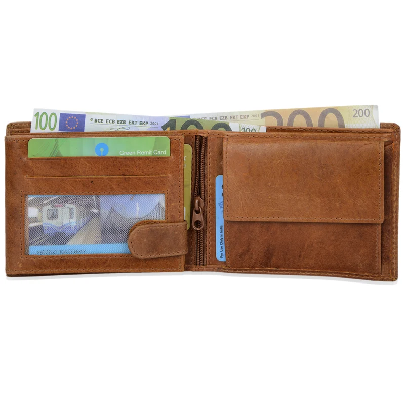Ledergeldbörse Herren Portemonnaie 10 x EC Leder