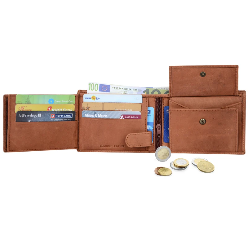 Ledergeldbörse Herren Portemonnaie 10 x EC Leder