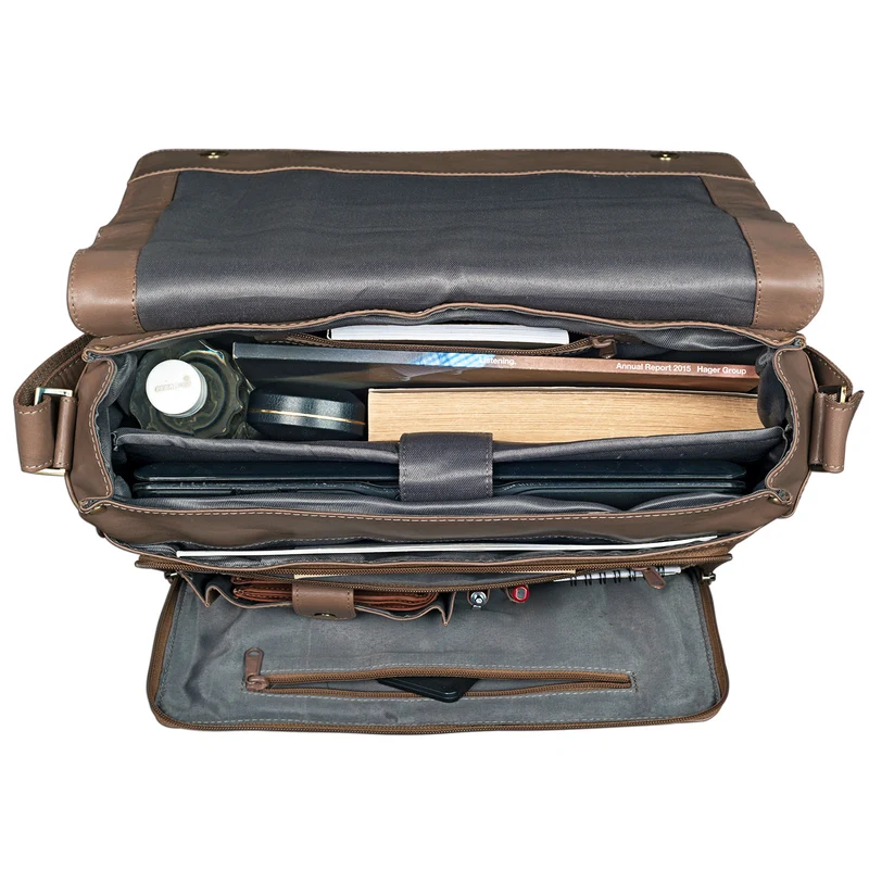 Vintage Umhängetasche Leder Damen Grau-Braun