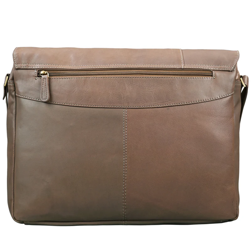 Vintage Umhängetasche Leder Damen Grau-Braun