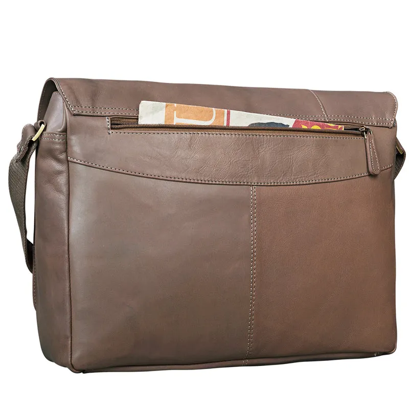 Vintage Umhängetasche Leder Damen Grau-Braun