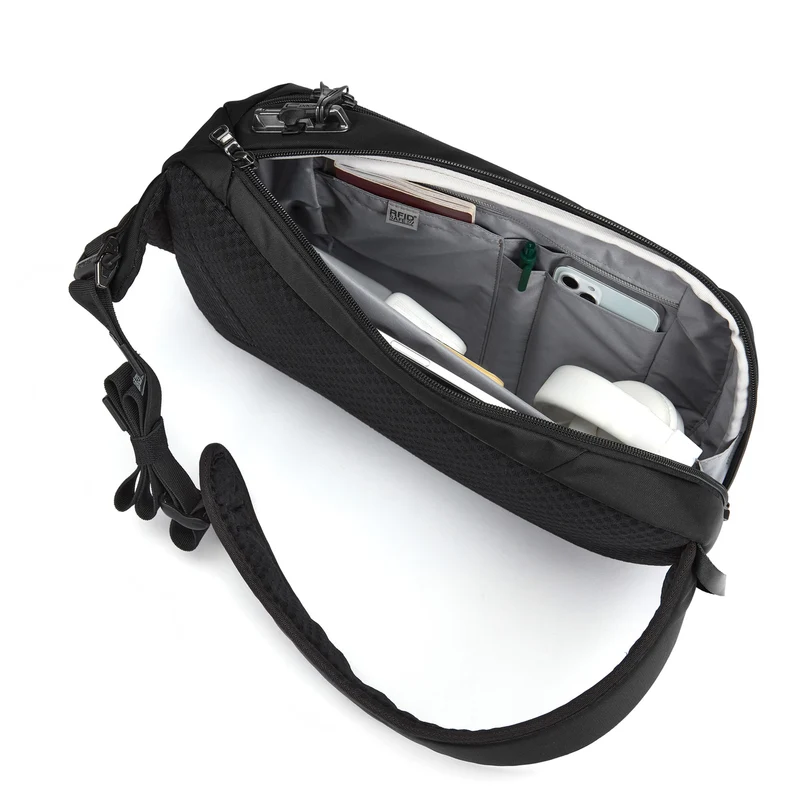 pacsafe V Tech Sling - Umhängetasche 40 cm (jet black)