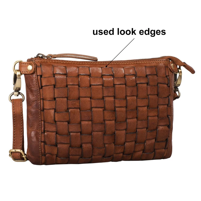 "Jana" Leder Handtasche Damen klein Vintage