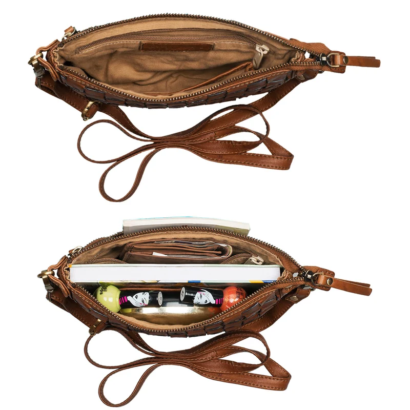 "Jana" Leder Handtasche Damen klein Vintage