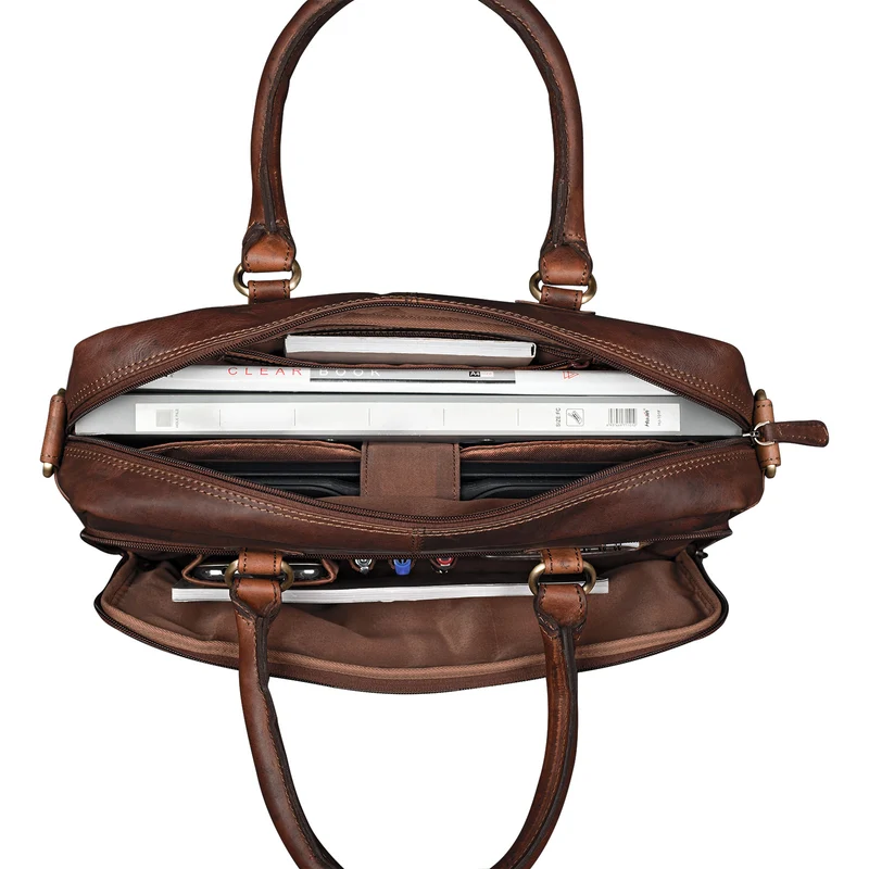 "Adam" Vintage Laptoptasche 13,3 Zoll Leder