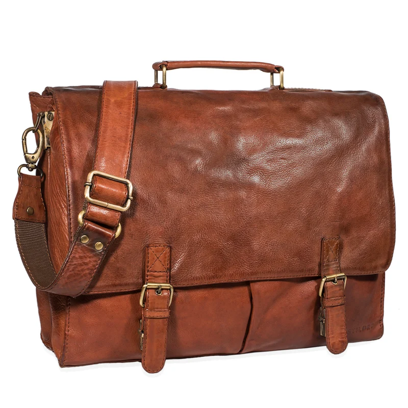 "Richard" Klassische Aktentasche Leder Used Look