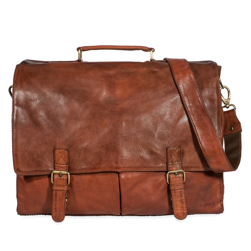 "Richard" Klassische Aktentasche Leder Used Look