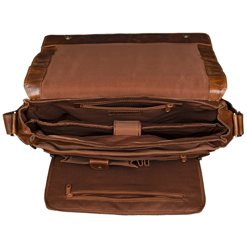 15,6 Zoll Laptoptasche Antik Leder braun