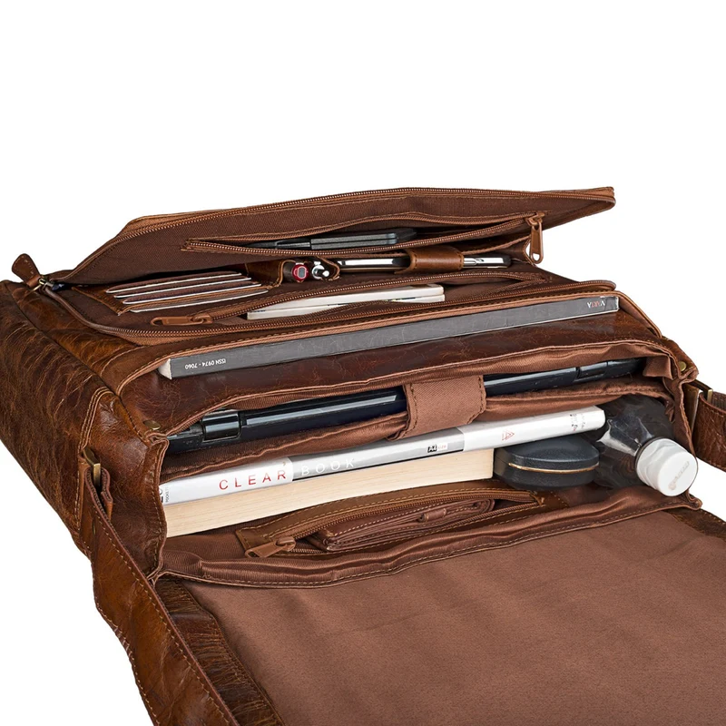15,6 Zoll Laptoptasche Antik Leder braun