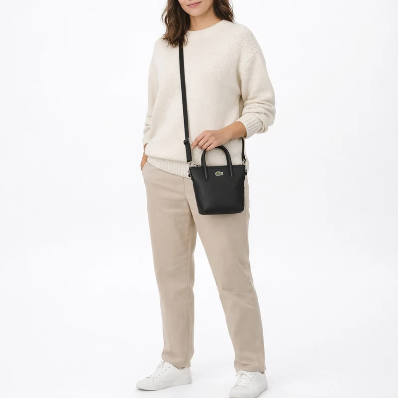 Lacoste Mini-Tote L.12.12 Concept - Henkeltasche 18 cm (black)