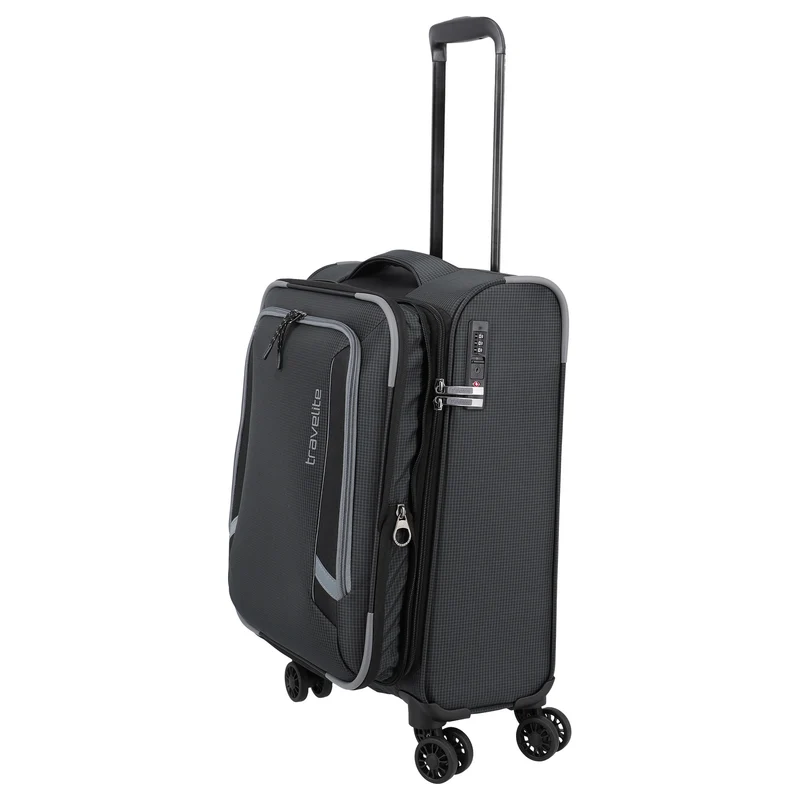 Travelite Corsiica - 4-Rollen-Kabinentrolley S 55 cm erw. (black)